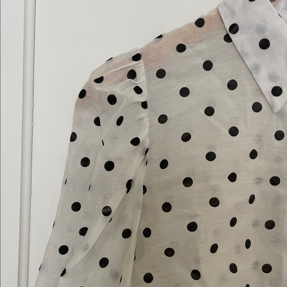 Stradivarius Black and White Polka Dot Blouse - Picture 4 of 4